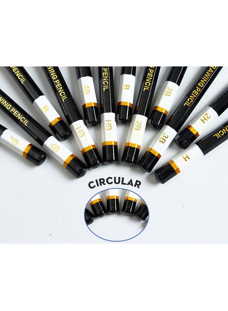 YALONG 12-Piece Drawing Pencil Set – Multiple Hardness Levels for Sketching & Shading (Pack of 2) - Image 4