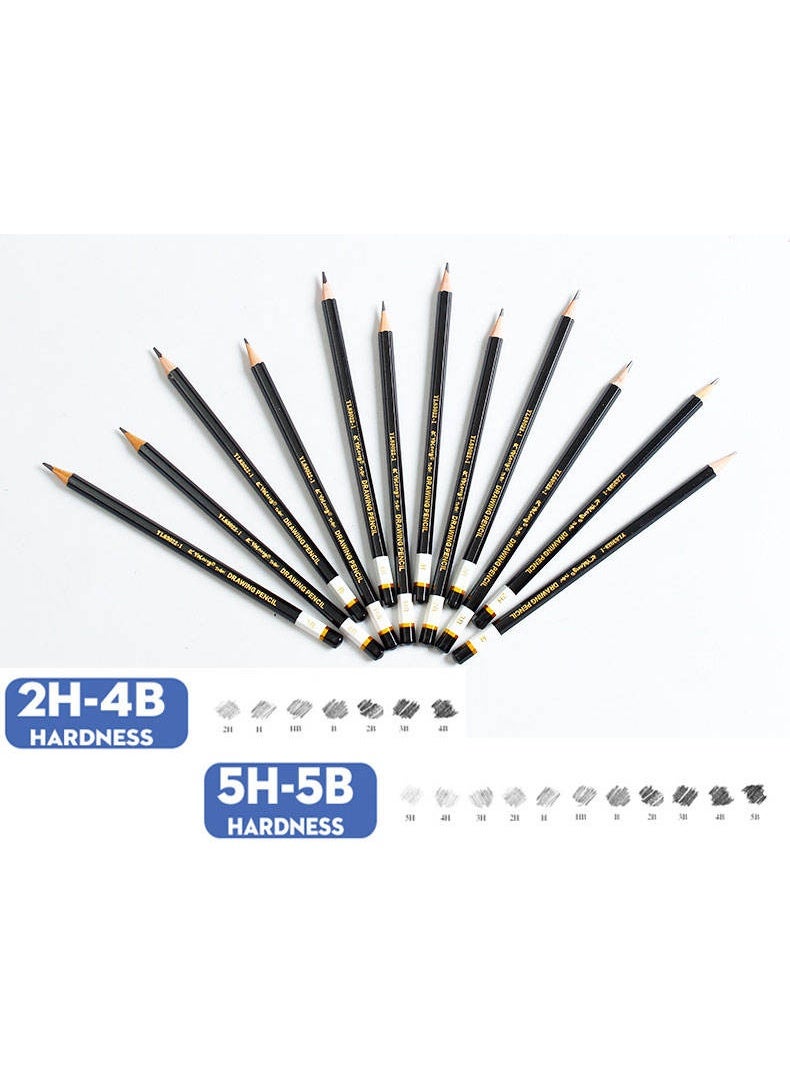 YALONG 12-Piece Drawing Pencil Set – Multiple Hardness Levels for Sketching & Shading (Pack of 2) - Image 2