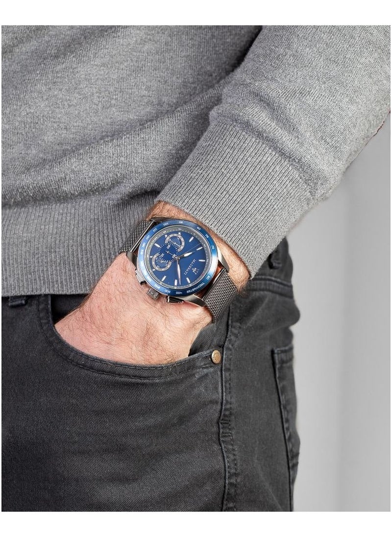 Maserati - Men's Traguardo Analog Display Analog Quartz Blue Dial Silver Watch - R8873612009 - Image 1