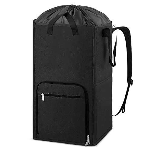 Bukere Laundry Backpack Bag, Bukere Extra Large 2 in 1 Laundry Hamper Basket for College Students Dorm Essentials, Adjustable Shoulder Straps, Freestanding Laundry Bag for Apartment, Laundromat, Travel - Image 1