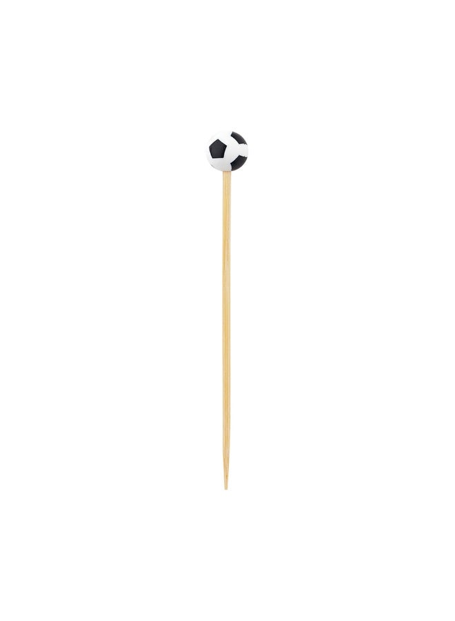 Restaurantware 4 Inch Soccer Ball Cocktail Picks, 1000 Sturdy Food Picks - Hand-Painted, Odorless, Black And White Bamboo Wood Skewers, For Sports Themed Parties And Events, Or Birthday Parties - Image 1