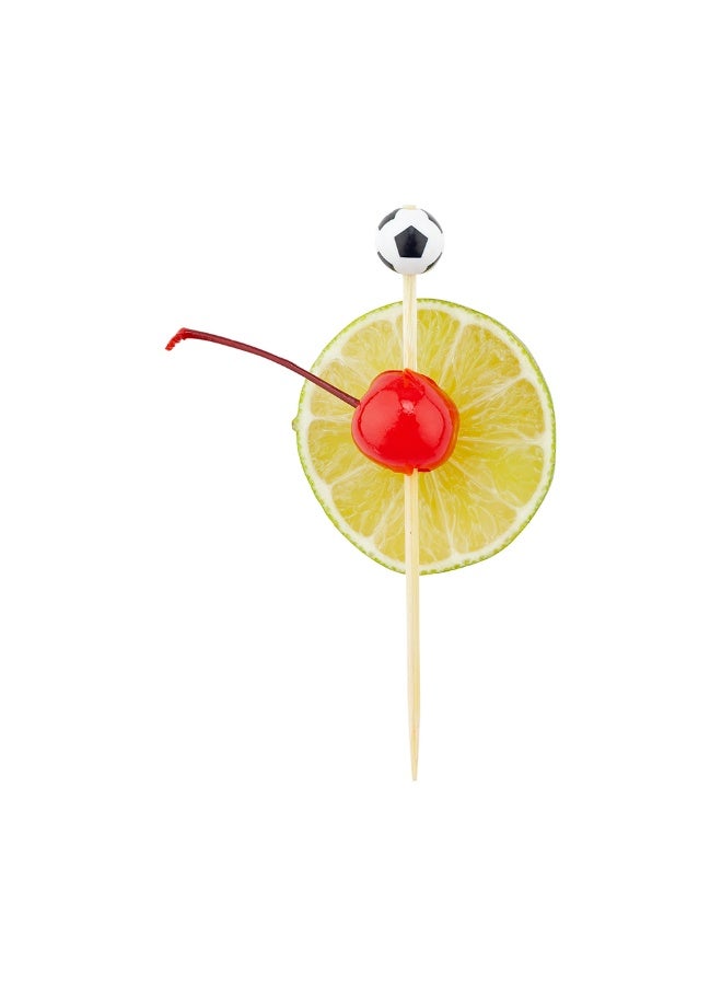 Restaurantware 4 Inch Soccer Ball Cocktail Picks, 1000 Sturdy Food Picks - Hand-Painted, Odorless, Black And White Bamboo Wood Skewers, For Sports Themed Parties And Events, Or Birthday Parties - Image 2