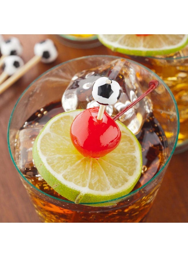 Restaurantware 4 Inch Soccer Ball Cocktail Picks, 1000 Sturdy Food Picks - Hand-Painted, Odorless, Black And White Bamboo Wood Skewers, For Sports Themed Parties And Events, Or Birthday Parties - Image 3