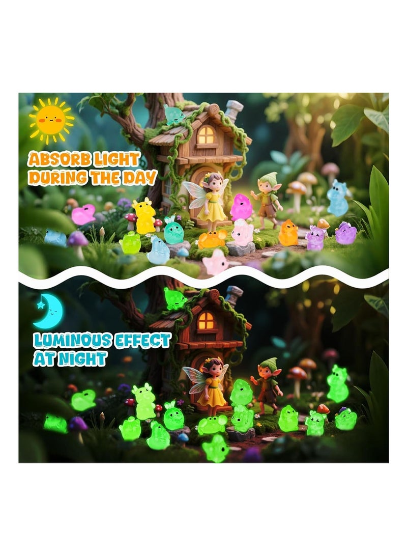 rocooart 50 Resin Mini Blind Bag Dolls, various Cute 3D Cartoon animal toys, Luminous, Glowing Small animal Surprise Blind Boxes - Image 3