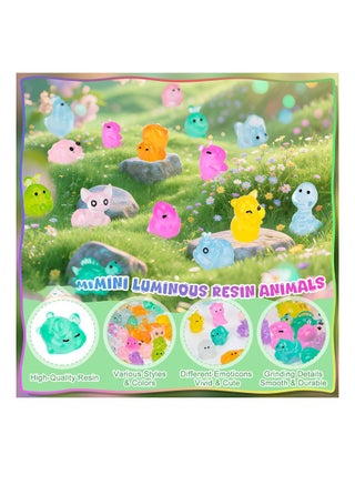 50 Resin Mini Blind Bag Dolls, various Cute 3D Cartoon animal toys, Luminous, Glowing Small animal Surprise Blind Boxes - view 5