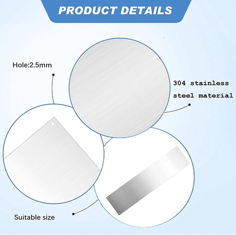 Fabater Door Kick Plate, 15.7x3.9inch 1 Pair Stainless Steel Doors Plate, Screw Mount Kickplates for Bottom of Doors, Door Protector for Dog Scratching, Brushed Finish - Image 5
