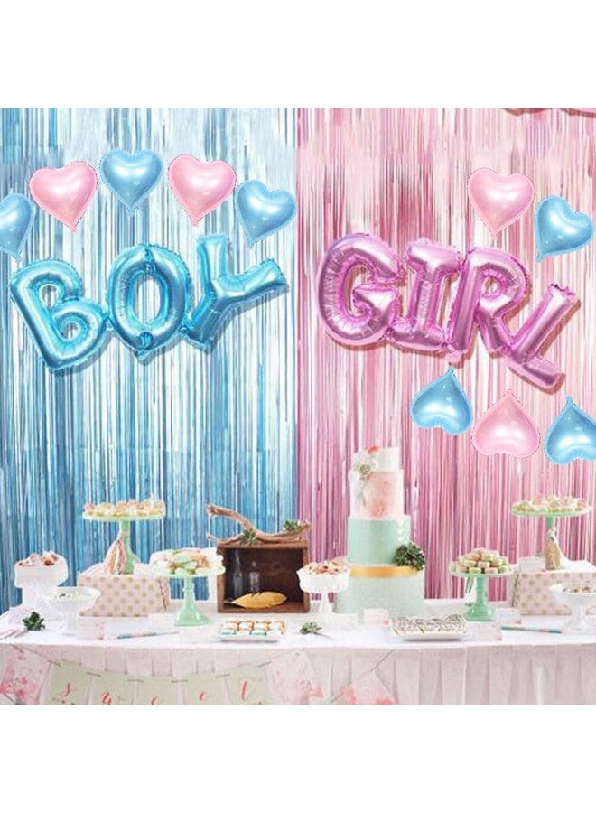 AnnoDeel 50pcs Blue Pink Heart Foil Balloons, 10inch Blue Heart Balloon and Pink heart Mylar Balloons for Love Heart Balloon Valentines Birthday Wedding Party Decoration - Image 5