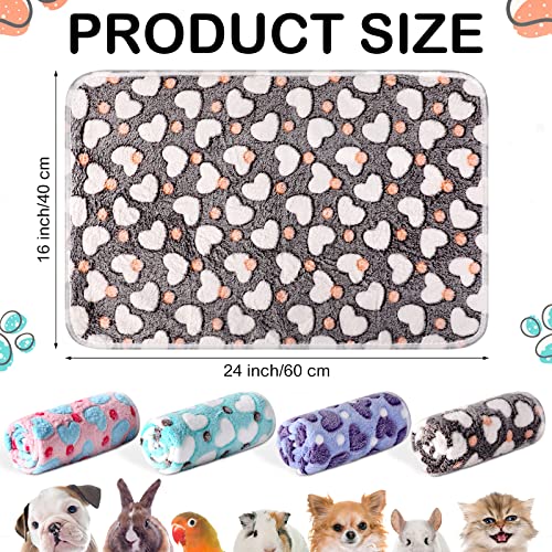 Tudomro 8 Pcs Absorbent Guinea Pig Blankets Washable Small Animal Fleece Bedding Cage Liners Reusable Pet Sleep Mat Pad Cover for Ferret Chinchilla Furniture ProtectionHeart16 x 24 Inch - Image 3