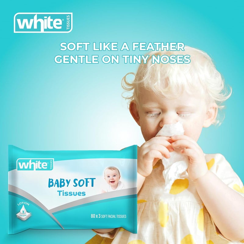 White Baby Soft Tissues 240 (Pack of 3) - Image 2