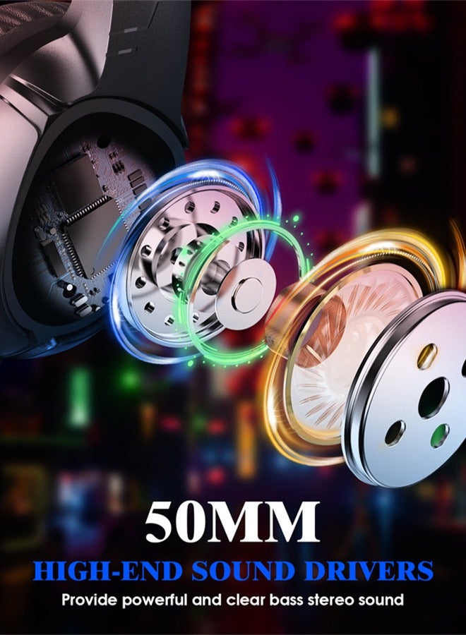 بايت الروح سماعة رأس للألعاب سلكية مع ميكروفون، ضوء LED، صوت محيطي ستيريو، وسائد أذن ناعمة من الذاكرة، إلغاء ضوضاء فوق الأذن - متوافقة مع PS4، PS5، Xbox One، Xbox Series، Nintendo Switch، PC - Image 3