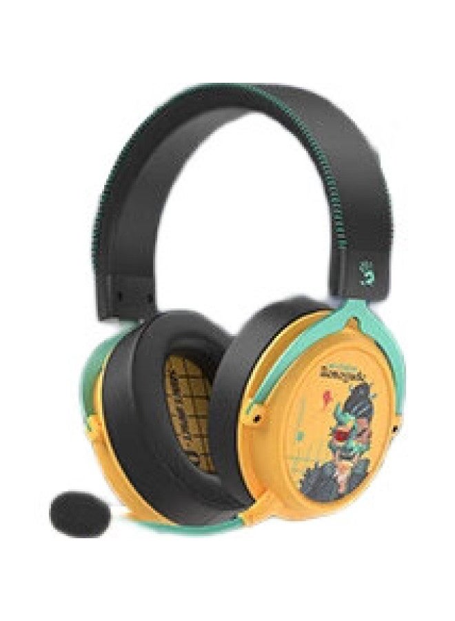 A4TECH A4Tech Mr595 Wireless/Bluetooth/Wired Gaming Headset, Over-Ear, Blood Hand Phantom, For Pc Gaming, Cs, Lightweight, Mingmoyuxu Zhuyu, Wild Tribe, Game, Reverse Explorer Yellow - Image 2