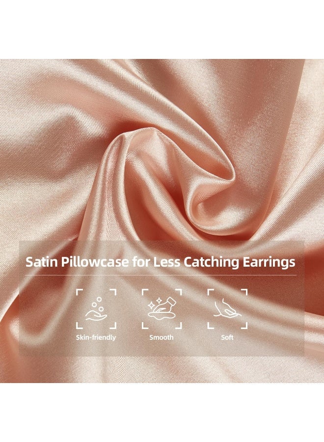 USlixury Piercing Pillow Ear Piercing Pillow with Foam Plug 4H Mini Donut Plilow with 47x32 Off Center Ear Hole CertiPURUS Memory Foam Hole Plilow for Side Sleeper Satin Cover Champagne - Image 5