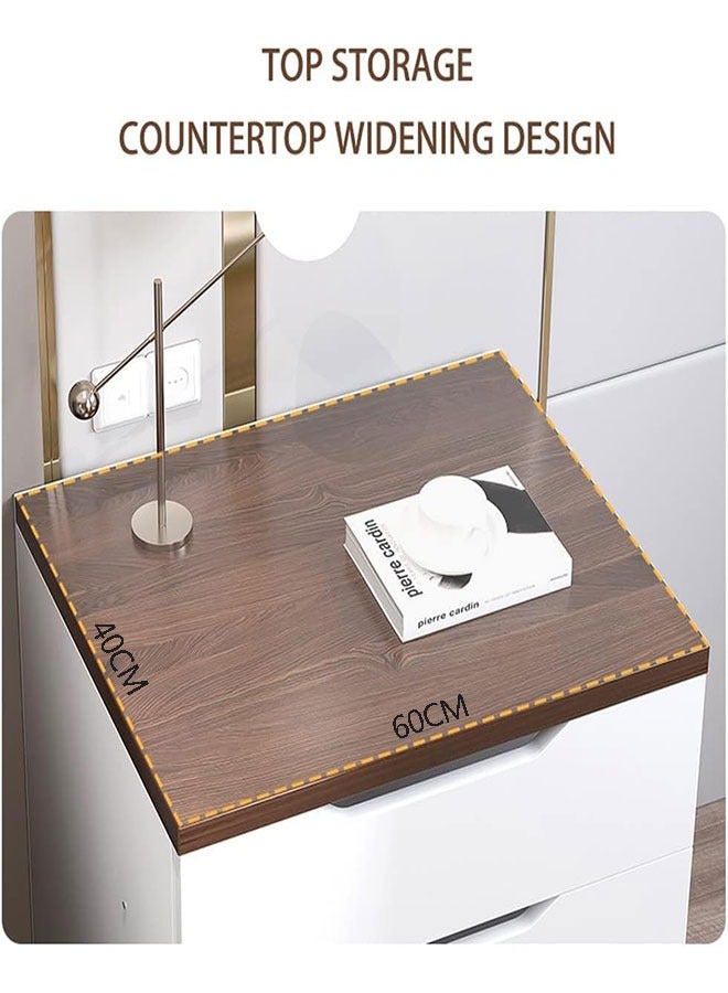 GoldenLike NightStand,Bedside Tables with Storage Shelf and Drawer,Modern End Table Side Table,Bedroom Storage Cabinet,Wood Night Stand Sofa Side Table for Living Room Bedroom(40*60*68CM) - Image 5