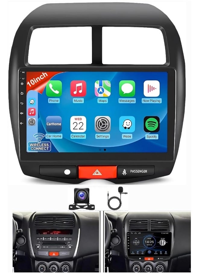 Vierex Android Car Stereo Screen For Mitsubishi ASX 2013-2015 Mitsubishi Outlander 2011-2017 With Apple Carplay Android Auto Wireless WiFi Bluetooth 4G Touchscreen AHD Camera Included (2+32GB Carplay)  - Image 1