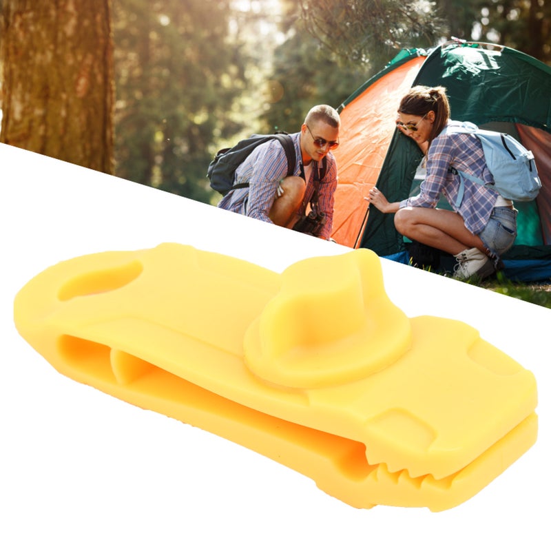 Outdoor Tent Canopy Windproof Clip Fixed Buckle Awning Locking Nylon Clamp Yellow - Image 1