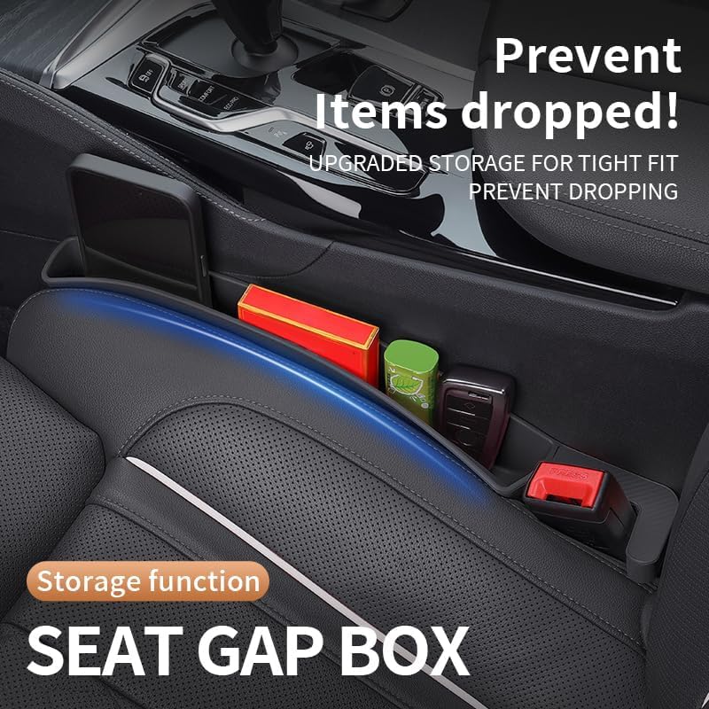Edotim Car Seat Gap Filler, Seat Gap Organizer with Phone Holder, Car Seat Accessories, Car Organizer Fit Car SUV Truck-2PCS Gray - Image 4