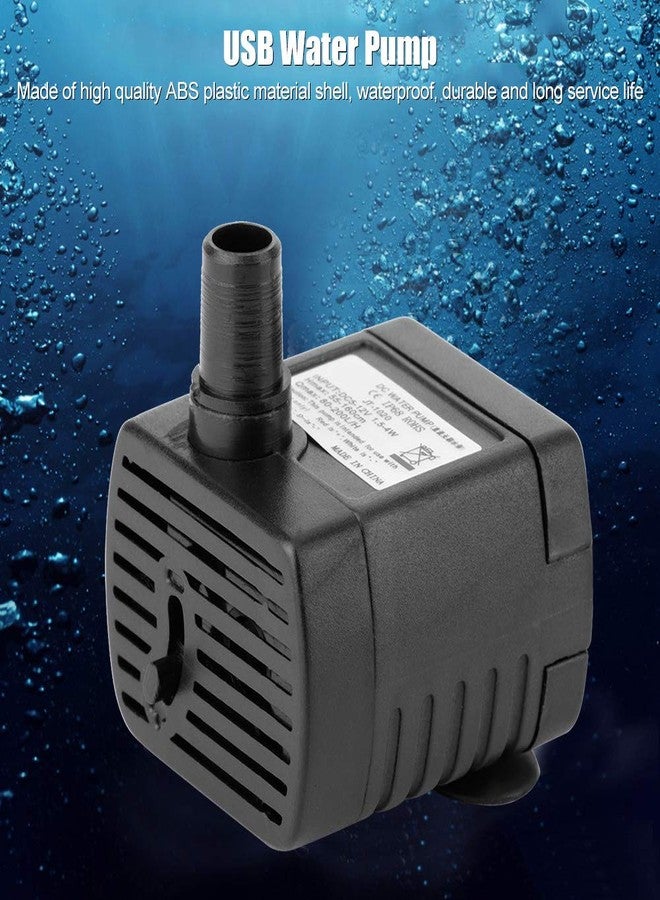 plplaaoo Water Pump Cable, 5V USB Durable Indoor Miniature Fountain Water Pump, 150L/H ABS Black Mini Submersible Water Pump Accessory for Hydroponics Pond Fish Tanks Aquarium Pet Fountain, Water Pump Bru - Image 3