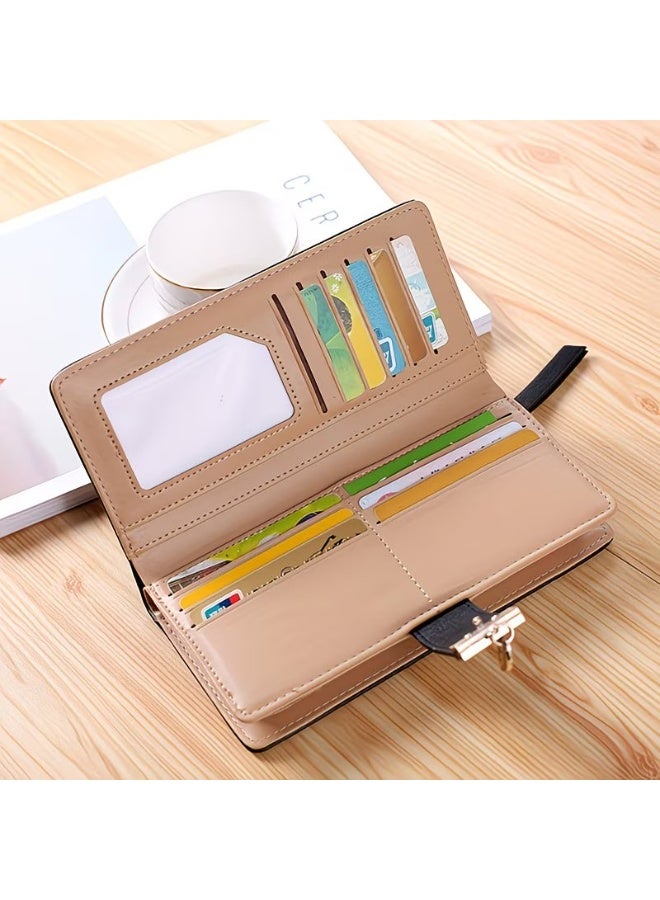 Goolsky Women Wallet Hollow Golden Leaf Buckle Wallet Synthetic Leather Purse Female Long Wallet for Women Coin Purse Card Holders Clutch - Image 2