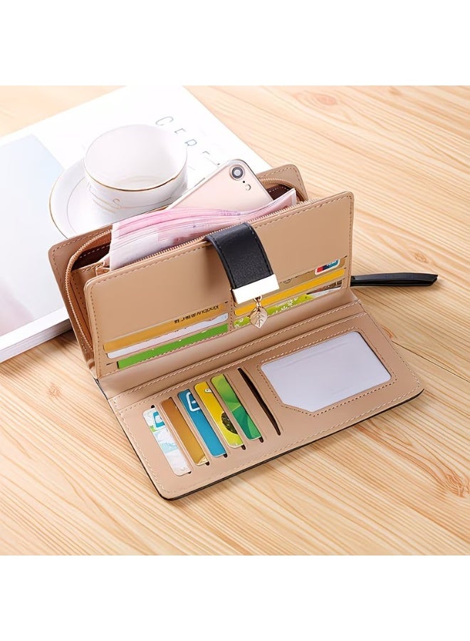 Goolsky Women Wallet Hollow Golden Leaf Buckle Wallet Synthetic Leather Purse Female Long Wallet for Women Coin Purse Card Holders Clutch - Image 3