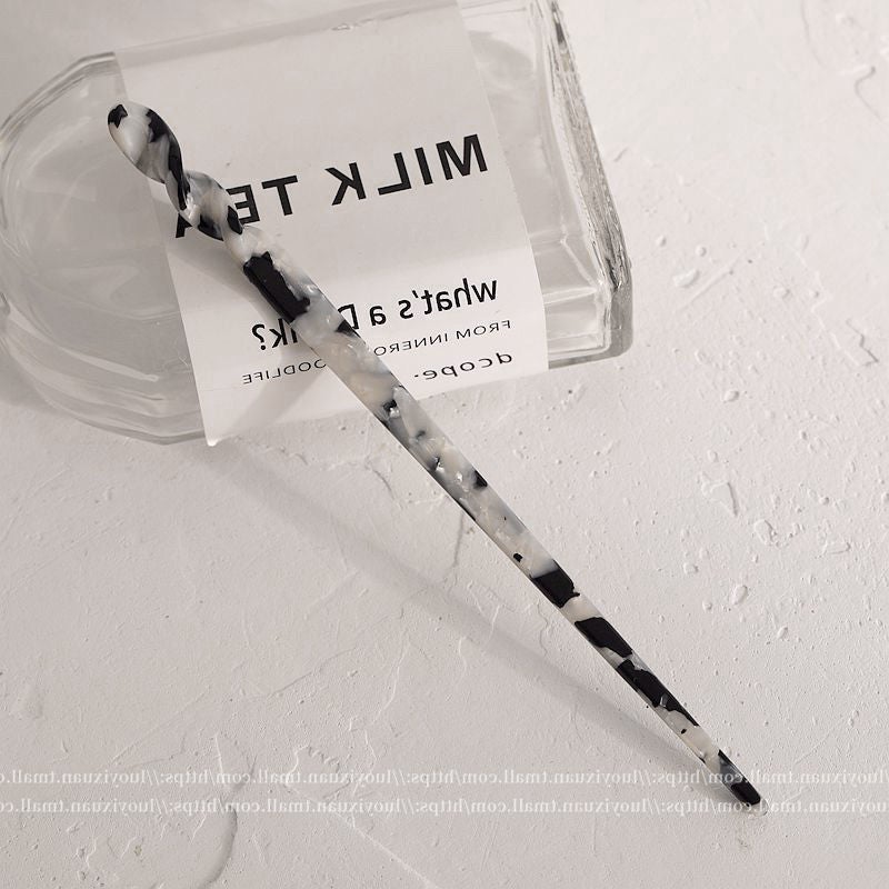 Generic Modern Minimalist Womens Hairpin One-character Hairpin Daily Hair Clip Hair Disk Accessories Ancient Style Ink painting 