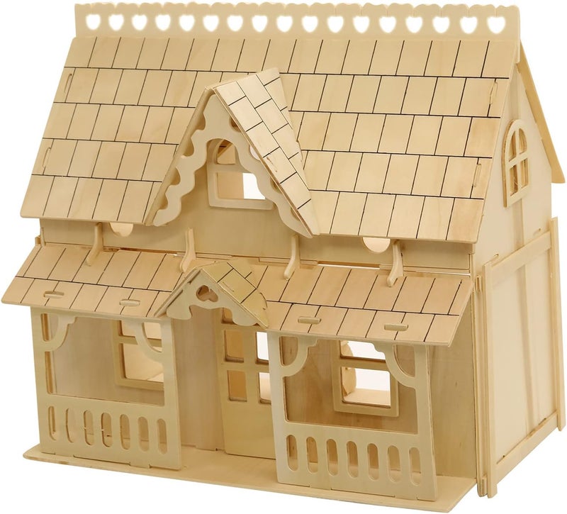 CUTEROOM 3D Puzzle House, Fantasy Villa Model Kit DIY Miniature Dolls House Kits Birthday Gift for Adults Teens (Duplex) - Image 3