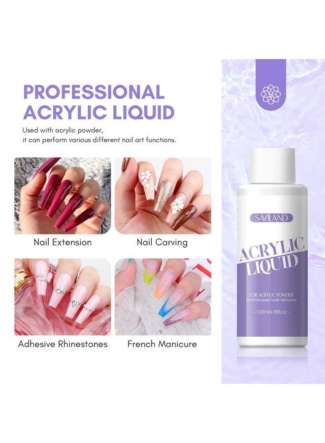 Saviland Monomer Acrylic Nail Liquid: 4 Oz Acrylic Liquid Monomer With #12 Acrylic Nail Brush For Acrylic Powder Application, Non-Yellowing Acrylic Nail Monomer Liquid For Diy Home & Nail Salon Use - Image 3