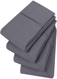 Utopia Bedding King Standard Pillowcases - 4 Pack - Envelope Closure - Soft Brushed Microfiber Fabric - Shrinkage and Fade Resistant Pillow Covers 20 X 36 (King Standard, Grey)