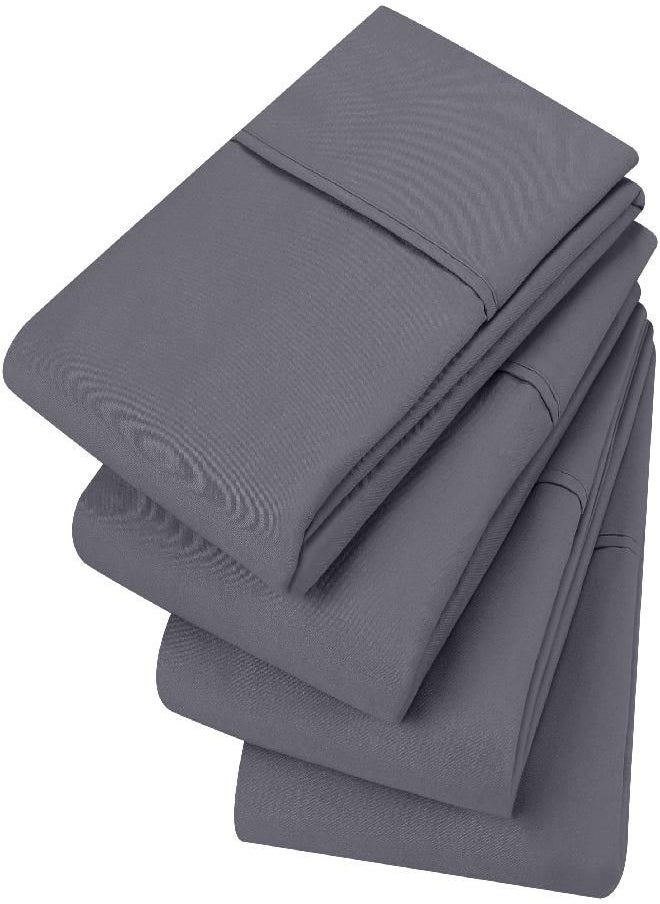 Utopia Bedding - Utopia Bedding King Standard Pillowcases - 4 Pack - Envelope Closure - Soft Brushed Microfiber Fabric - Shrinkage and Fade Resistant Pillow Covers 20 X 36 (King Standard, Grey) - Image 1