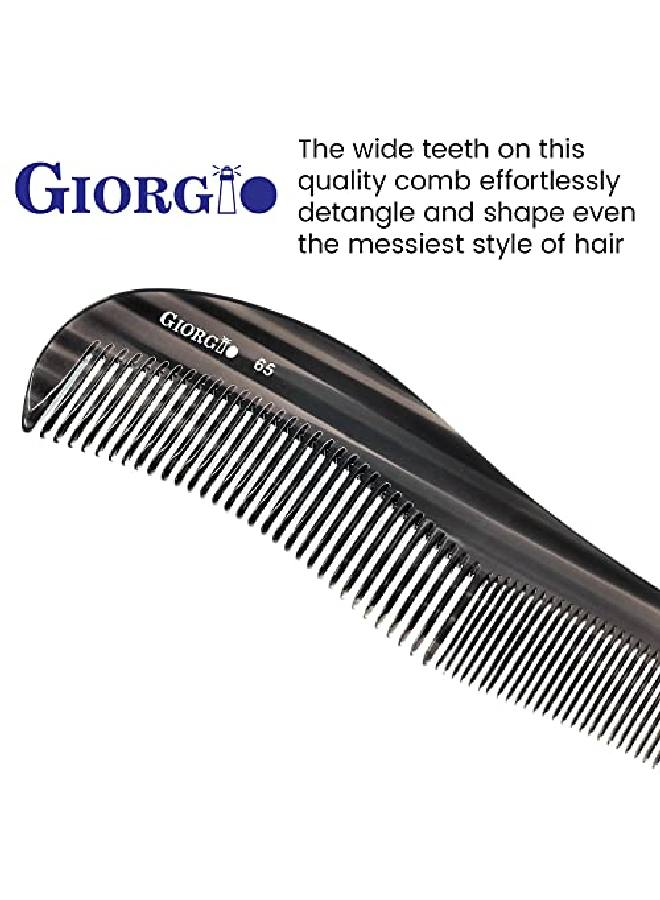 Giorgio G65 Classic Dresser Contour Comb Double Tooth Coarse/Fine Hair Styling Grooming Comb For Men Women And Kids. Black Barber Comb Saw Cut Handmade And Hand Polished For Everyday Hair Care - Image 4
