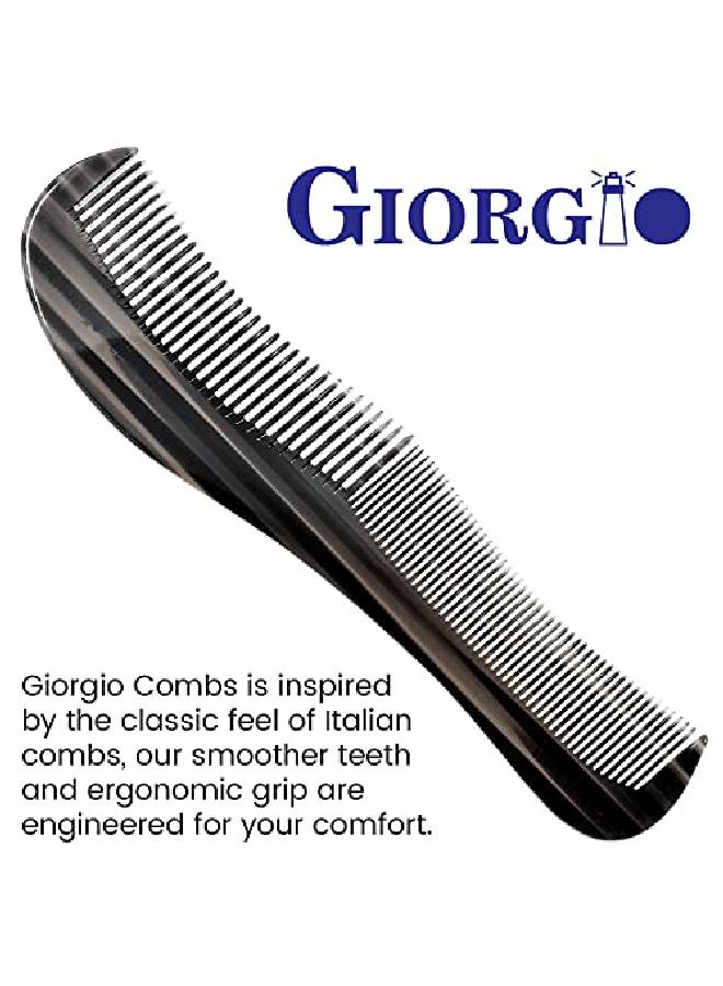 Giorgio G65 Classic Dresser Contour Comb Double Tooth Coarse/Fine Hair Styling Grooming Comb For Men Women And Kids. Black Barber Comb Saw Cut Handmade And Hand Polished For Everyday Hair Care - Image 5