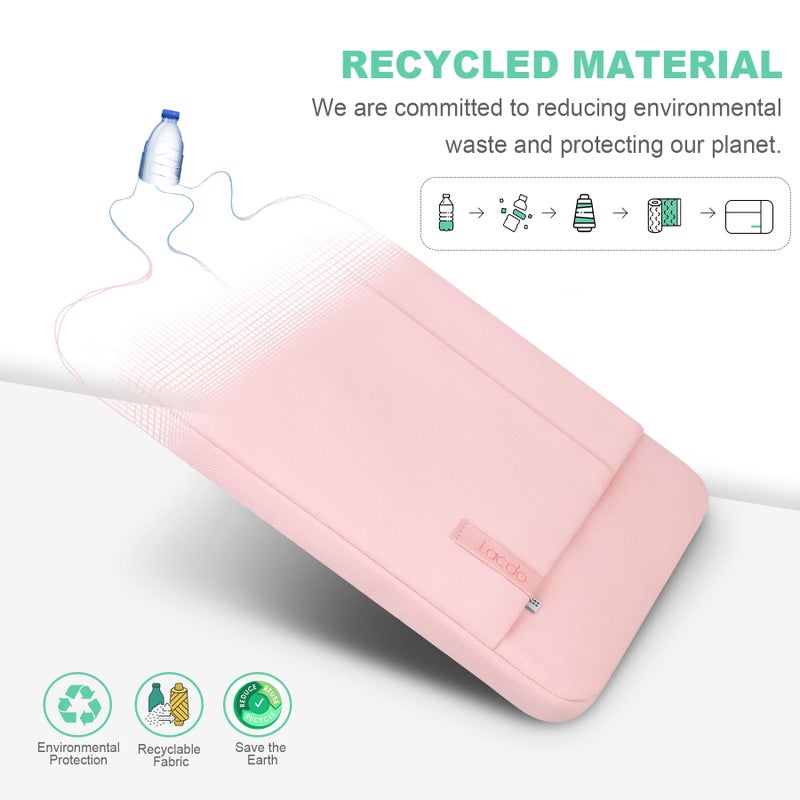 Lacdo 13 inch Laptop Sleeve Case for 13 inch New MacBook Air M4 A3240 2025, M3 A3113, M2 A2681, M1 A2337 | 13" MacBook Pro M2/M1 A2338 A2251 A2289 | 13" iPad Pro M5 / iPad Air M3 Computer Bag, Pink - Image 2
