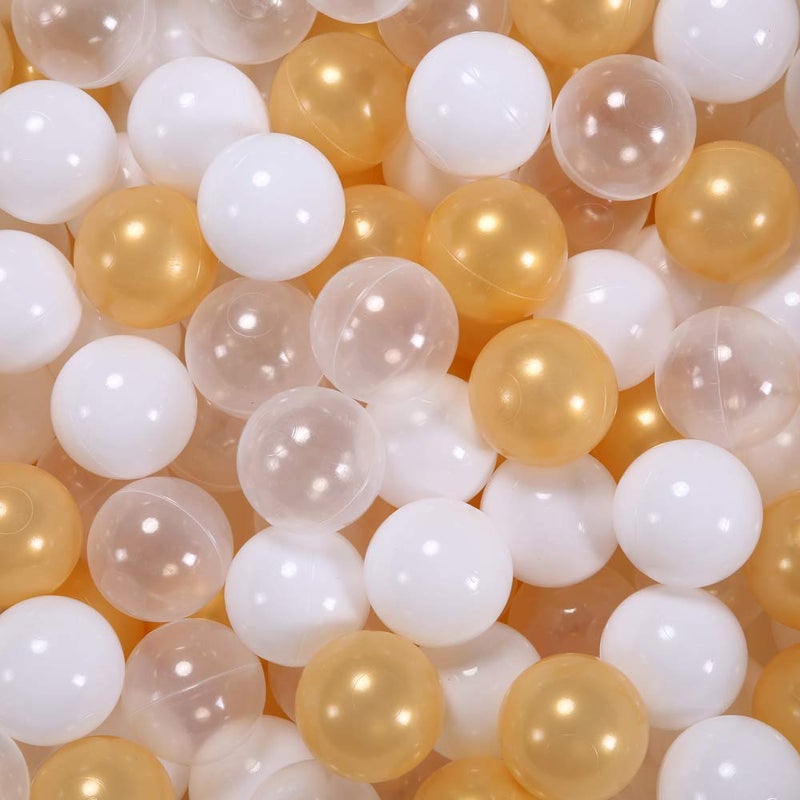 STARBOLO Ball Pit Balls for Kids 100 Pieces Pearl Gold Plastic Balls BPA Free NonToxic Crush Proof Balls for Toddlers Kids Ballpit Accessories Playhouse Tent Playpen Pool Decor - Image 3
