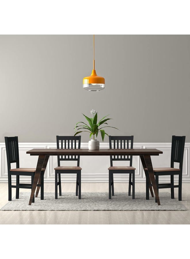 Giantex Set of 4 Wood Dining Chairs, Whitesburg Dining Room Side Chair w/Wide Seat, Easy to Assemble, Parker Country Farmhouse Style, for Dining Room Living Room Restaurant,Black - Image 2