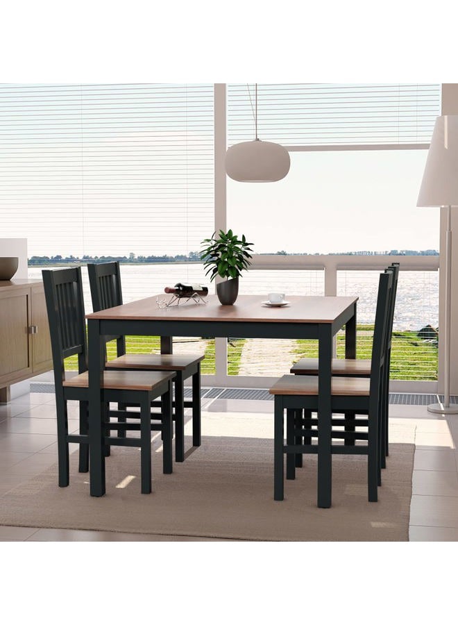 Giantex Set of 4 Wood Dining Chairs, Whitesburg Dining Room Side Chair w/Wide Seat, Easy to Assemble, Parker Country Farmhouse Style, for Dining Room Living Room Restaurant,Black - Image 3