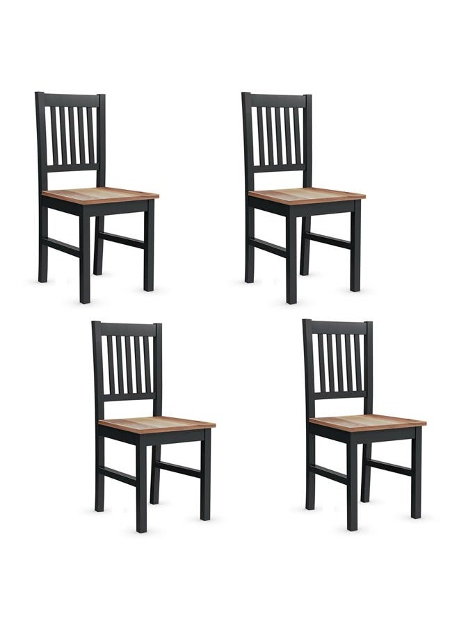 Giantex Set of 4 Wood Dining Chairs, Whitesburg Dining Room Side Chair w/Wide Seat, Easy to Assemble, Parker Country Farmhouse Style, for Dining Room Living Room Restaurant,Black - Image 1