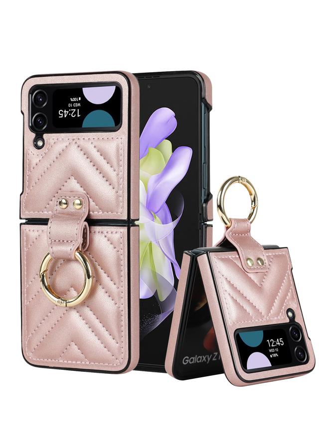 اس-توب جراب لهاتف Samsung Galaxy Z Flip4 جراب هاتف واقٍ قابل للطي على شكل حرف V مع حلقة قابلة للطي - Image 1