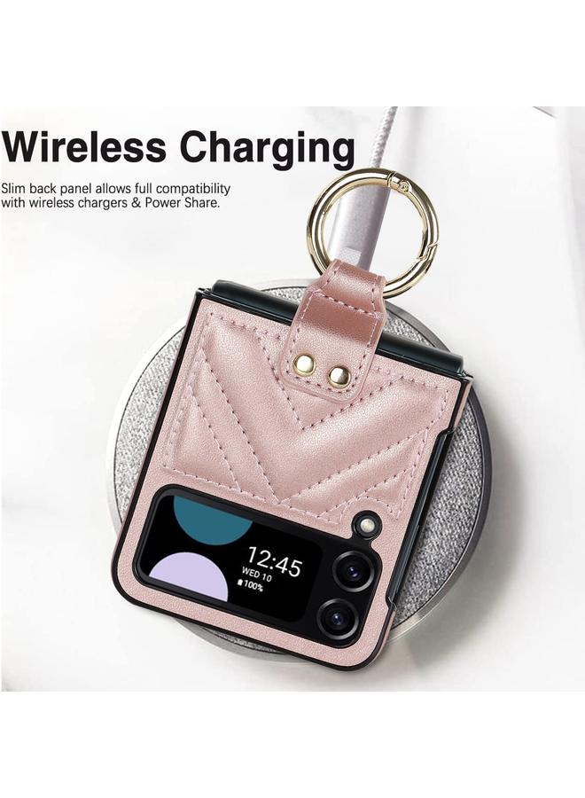 اس-توب جراب لهاتف Samsung Galaxy Z Flip4 جراب هاتف واقٍ قابل للطي على شكل حرف V مع حلقة قابلة للطي - Image 4