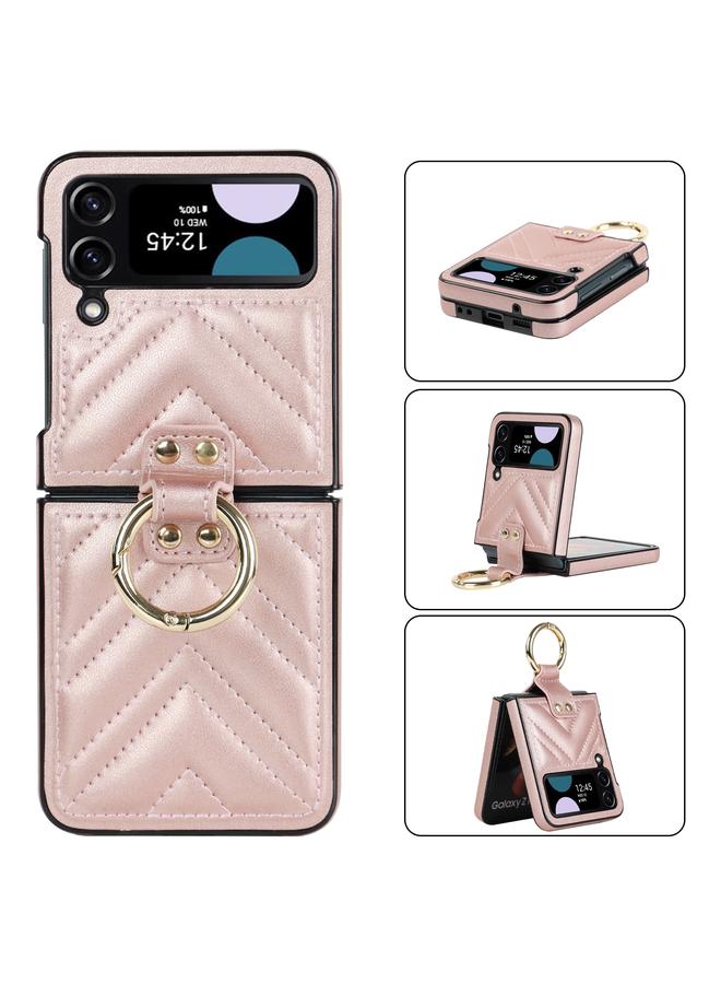 اس-توب جراب لهاتف Samsung Galaxy Z Flip4 جراب هاتف واقٍ قابل للطي على شكل حرف V مع حلقة قابلة للطي - Image 2