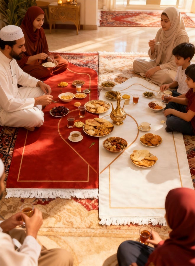 ايست من نون 2 سجادة صلاة زوجية إسلامية 65×110 سم – أحمر - Image 2