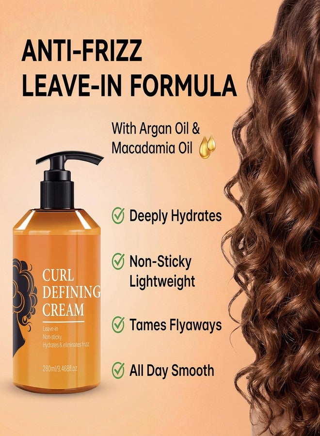 Grospe Curl Defining Cream for Curly Hair with Wide Tooth Comb Set - Anti Frizz Leave-in Styling Cream for Wavy Hair, Hydrating Hair Products for Women Men, 9.46 Fl Oz - Image 2