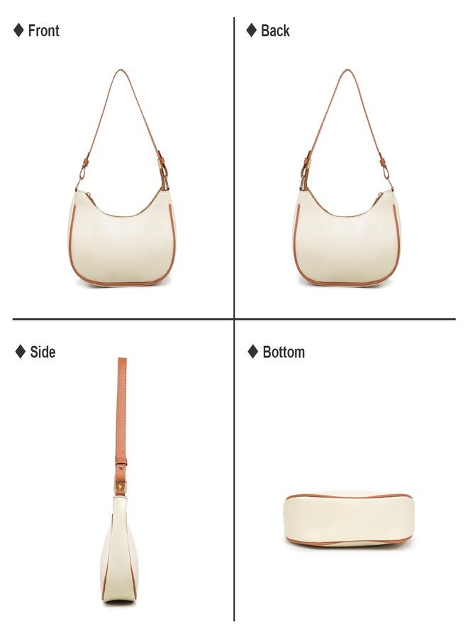 LassZone Women Leather Underarm Bag Crescent Shoulder Handbag Saddle Bag Chic Purse Satchel Purse - Image 3