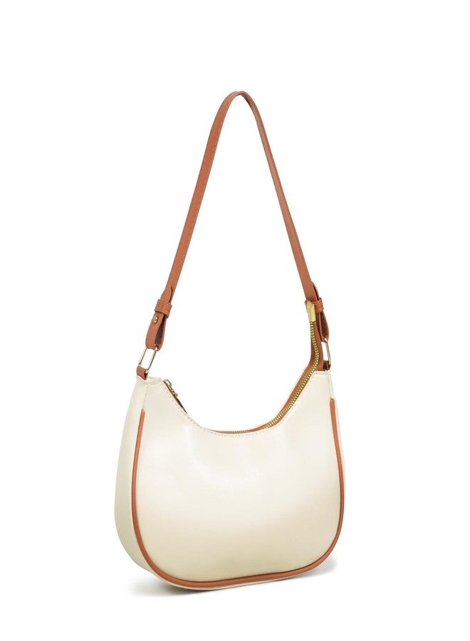 LassZone Women Leather Underarm Bag Crescent Shoulder Handbag Saddle Bag Chic Purse Satchel Purse - Image 1