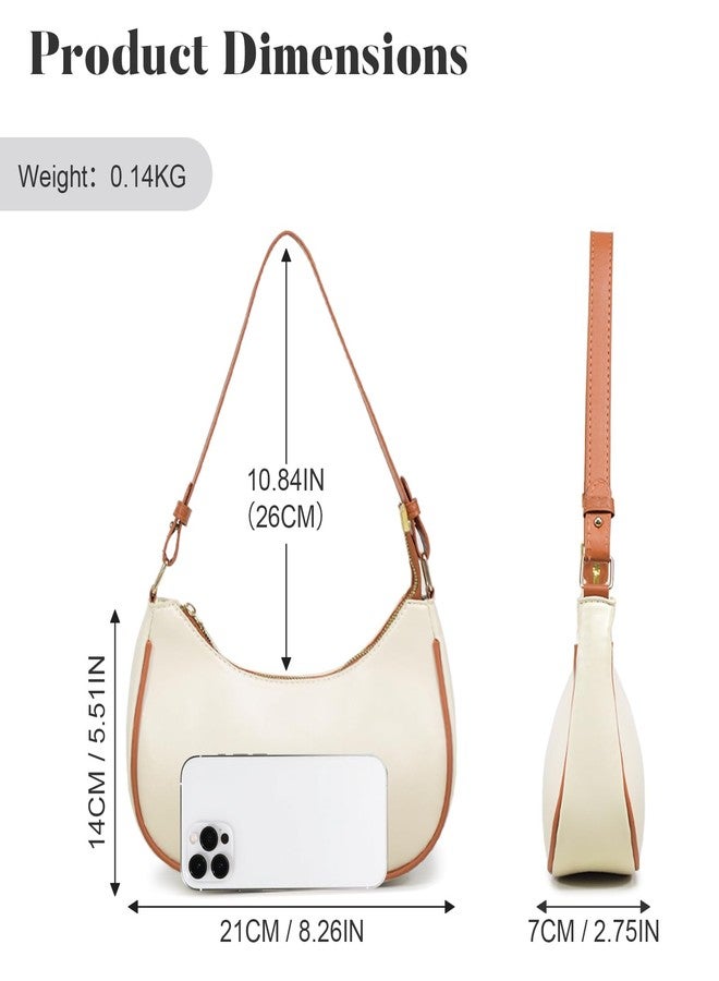 LassZone Women Leather Underarm Bag Crescent Shoulder Handbag Saddle Bag Chic Purse Satchel Purse - Image 4