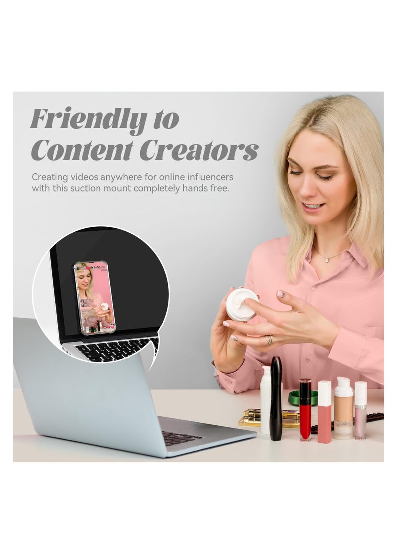 Excefore Silicone Suction Phone Case Mount, 3 Pcs Non-Slip Adhesive Phone Holder for Selfies and Videos, Hands-Free Phone Sticky Grip, Silicon Adhesive Sticky Stand for iPhone and Android, White - Image 3