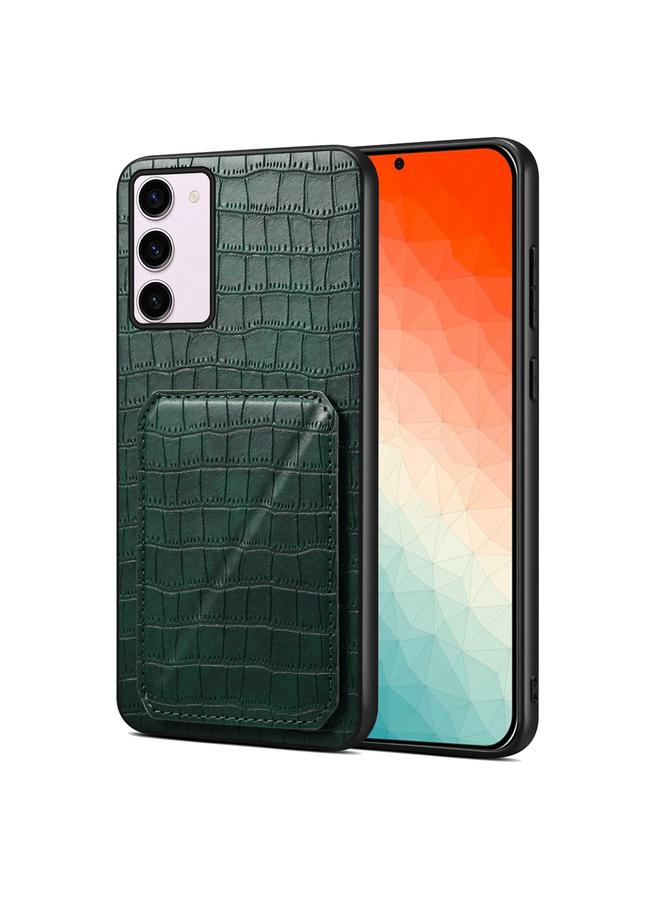 The Bros Case For Samsung Galaxy S24 5G Imitation Crocodile Leather Back Phone Case with Holder