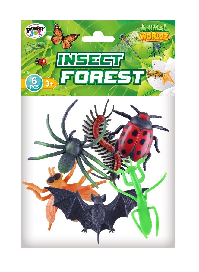 Power Joy Animal Worldz Insects 4 Inch 6 Pieces - Image 2