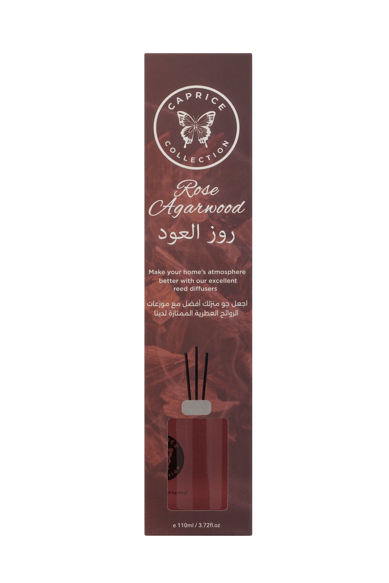 مجموعة كابريس معطر جو من القصب - عطر العود الوردي، غني بالزيوت العطرية، عطر يدوم طويلاً حتى 5 أسابيع، لا يسبب حرقًا ولا زيتًا، قابل للتحلل الحيوي، معطر جو للمنزل، 5 أعواد خشبية - Image 2