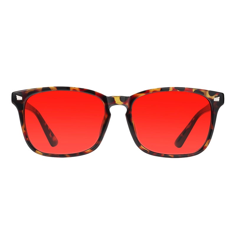 TIJN Sleep Glasses with Blue Green Light Blocking Red Light Lens for Computer Gaming Screen Fatigue UV Protection - Image 3