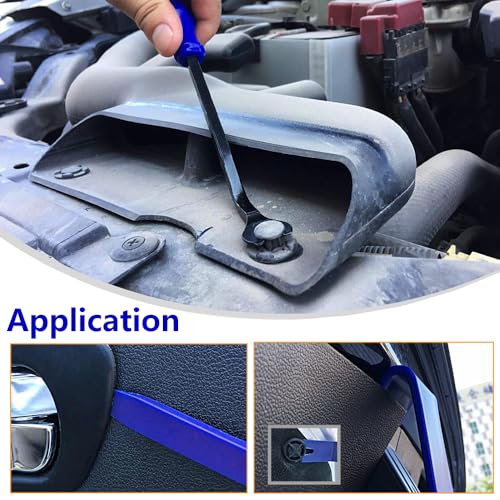 Hodaqe Trim Removal Tool Kit, 5pcs Pry Tools for Car, Car Radio Removal Tool, No-Scratch Pry Tool Kit for Car Door Clip Panel & Audio Dashboard Dismantle (Blue) - Image 4