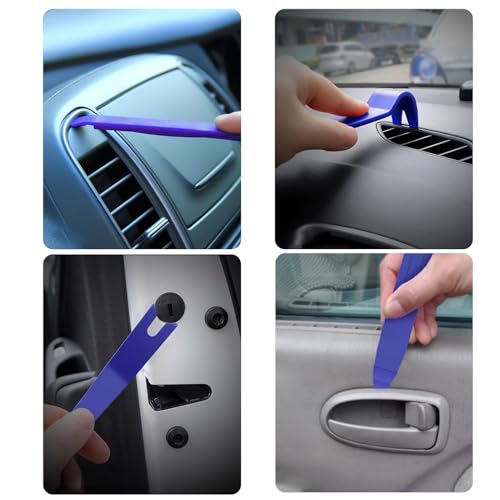 Hodaqe Trim Removal Tool Kit, 5pcs Pry Tools for Car, Car Radio Removal Tool, No-Scratch Pry Tool Kit for Car Door Clip Panel & Audio Dashboard Dismantle (Blue) - Image 5